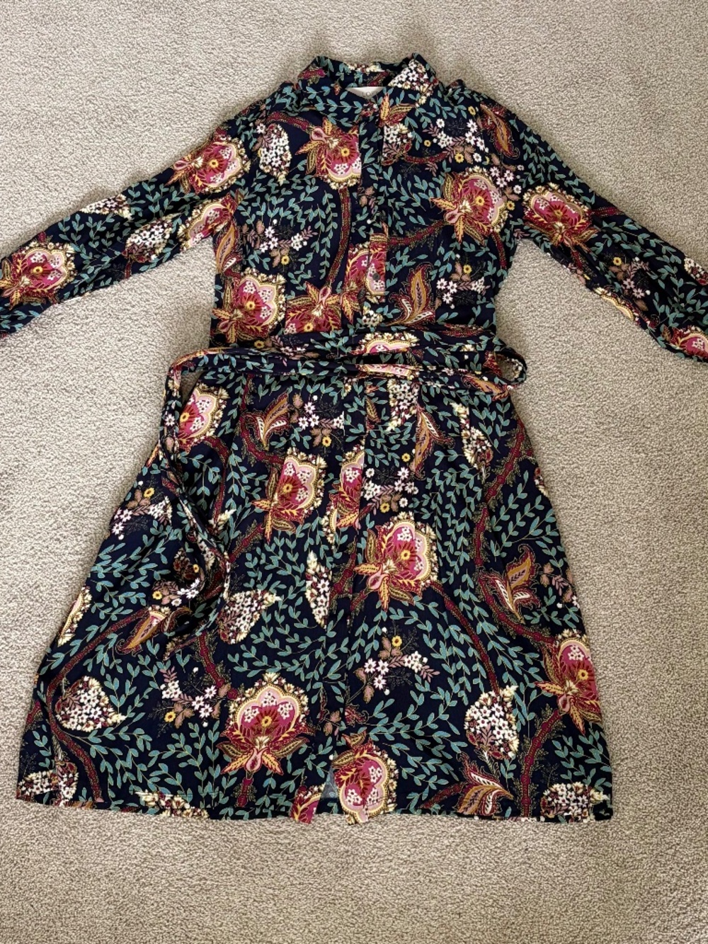 Loft Dark Floral Shirtdress